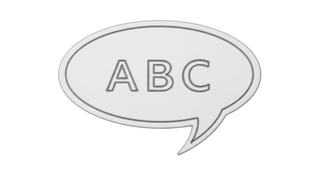 Isolated Speech Bubble with ABC