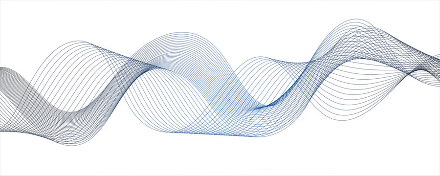 Abstract wire gradient mesh. Vector illustration rolling hills. Network structure surface checkered background sport lines border. Wave with lines created using blend tool. Abstract frequency sound.
