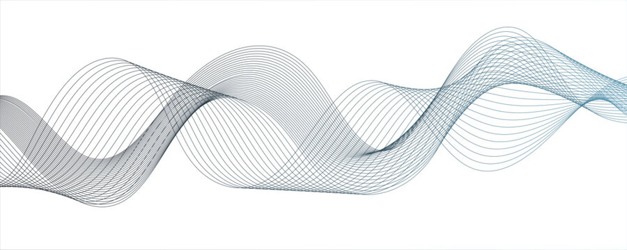 Abstract wire gradient mesh. Vector illustration rolling hills. Network structure surface checkered background sport lines border. Wave with lines created using blend tool. Abstract frequency sound.