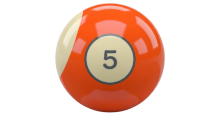 Isolated Orange Billiard Ball Number 5