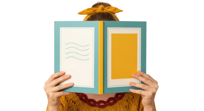 Isolated Woman Reading a Book