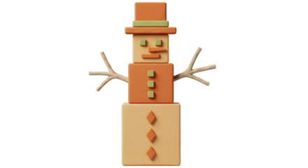 Isolated Geometric Snowman