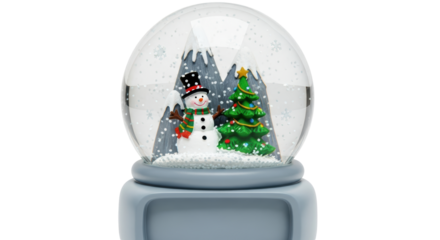 Isolated Snow Globe with Snowman and Tree