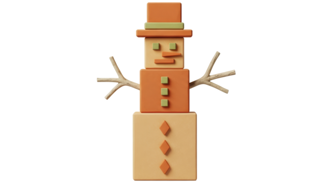 Isolated Geometric Snowman - Powered by Adobe