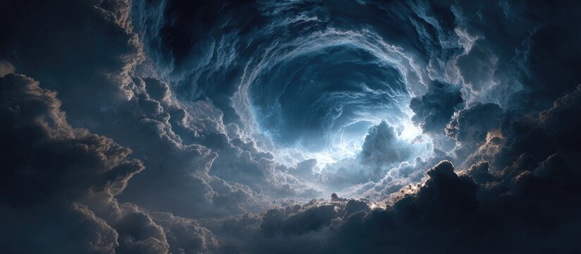 Fototapeta Stormy vortex in the clouds