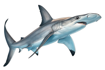Obraz premium Hammerhead shark on AI generated by PNG