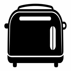Toaster Black Silhouette Vector Illustration on White Background