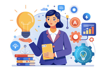 Woman with Ideas and Books