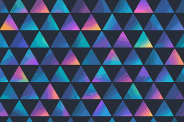 Colorful geometric triangle pattern on a dark background creating a modern and vibrant visual experience in digital design