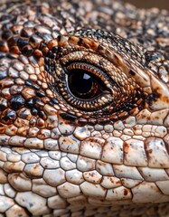 Fototapeta premium Close-up of lizard's eye and head