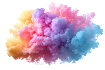Fototapeta premium Abstract Pastel Color Smoke Explosion, isolated on a transparent background.
