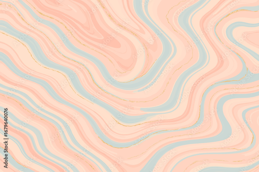 Poster soft abstract wavy pattern in pastel colors created with digital art technique