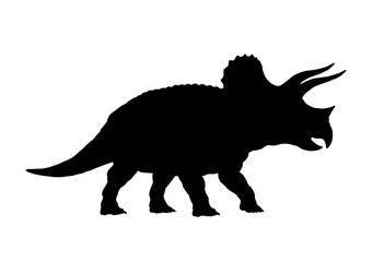 Triceratops dinosaur silhouette - vector illustration.