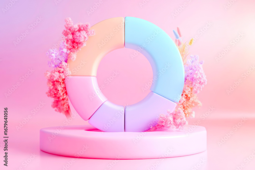 Aufkleber a modern and clean pastel segmented circle infographic with soft color wedges perfect for business p