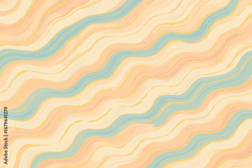Poster soft pastel wave pattern with gentle curves and flowing designs creating a soothing aesthetic backdr