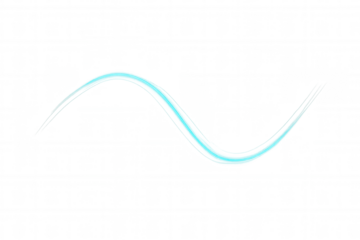 Smooth light blue wavy line flowing on transparent background, ideal for digital art and graphic design projects