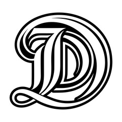 Creative d logo designed in glyph style