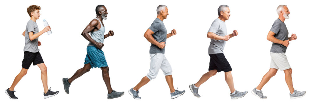 Generations jogging together happily