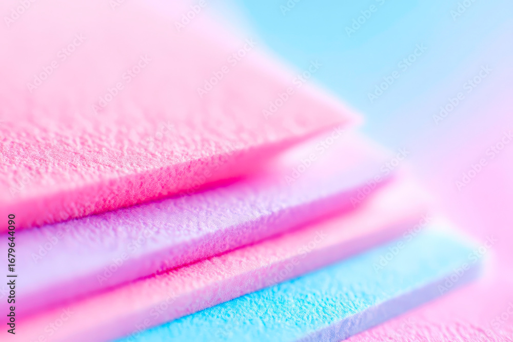 Poster a soft and aesthetic background featuring a layered texture of different pastel colored papers perfe