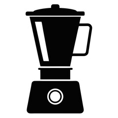 Blender Black Silhouette Vector Illustration on White Background