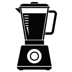 Blender Black Silhouette Vector Illustration on White Background