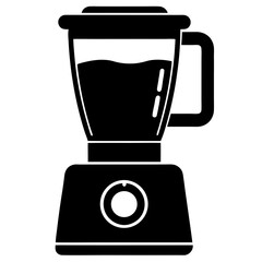 Blender Black Silhouette Vector Illustration on White Background