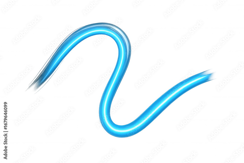 Poster wavy neon light effect creating a dynamic and vibrant visual on a transparent background, perfect fo