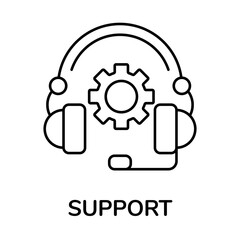 Support Icon Vector  Customer, Service, Help, Assistance, Call with editable stroke.