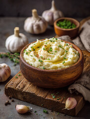 Creamy Garlic Mashed Potatoes with Buttery Flavor
