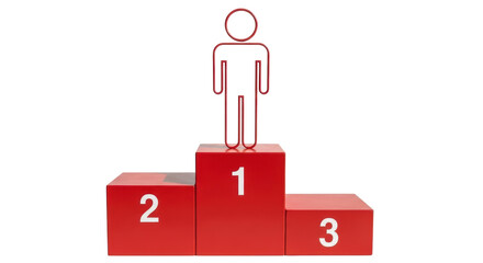 Isolated Podium with Winner Figure