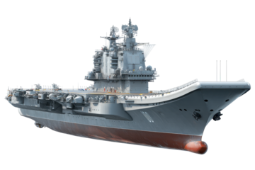 Modern Capital Warship on Transparent Background