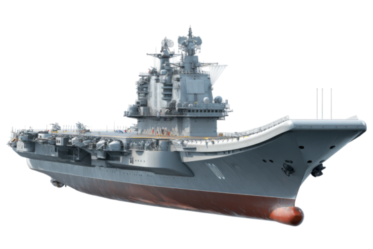Modern Capital Warship on Transparent Background