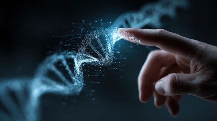 Hand touching DNA