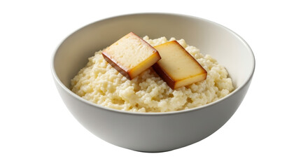 Isolated Bowl of Rice with Cheese