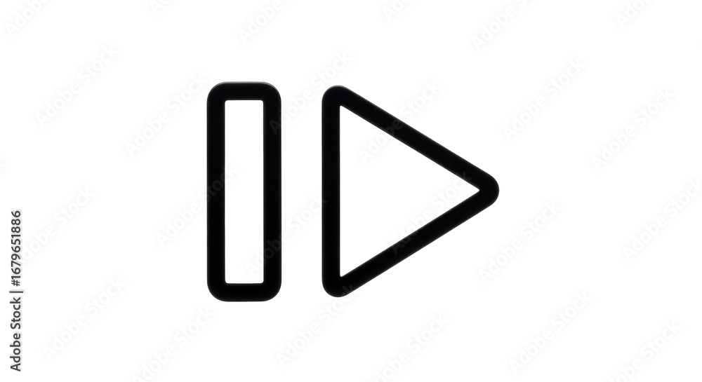 Poster isolated pause and play icons