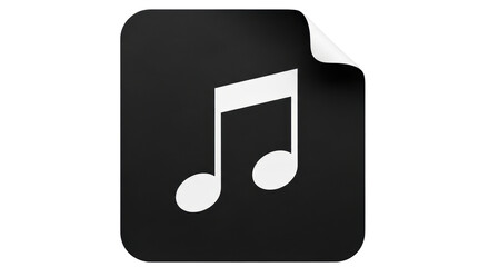 Isolated Music Note File, Black Background