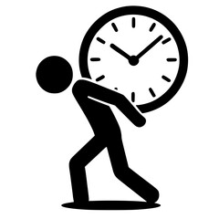 Stickman Struggling with Time Pressure SVG Clip Art