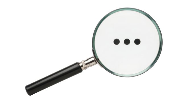 Isolated Magnifying Glass with Dots