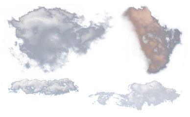 Design elements on the topic of the weather, cloud collection, cover design, clouds on transparent...