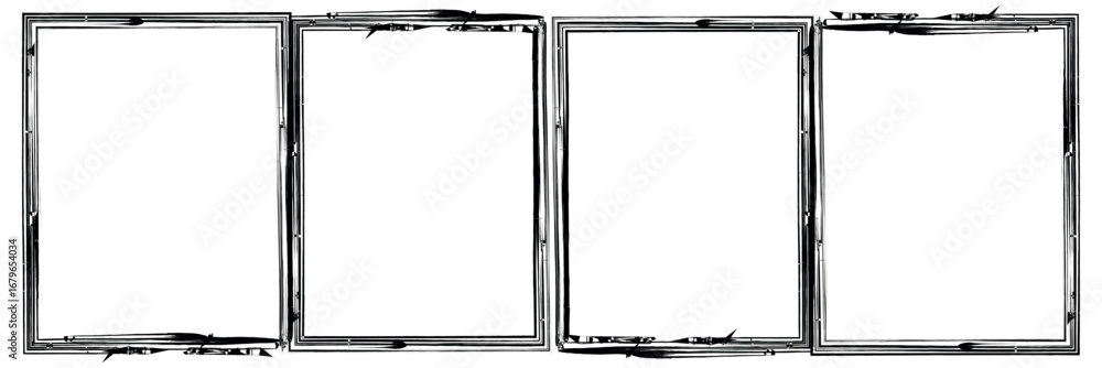 Poster frame grunge lines collection bundle elements. rusty border decoration vector illustration. hand-dra