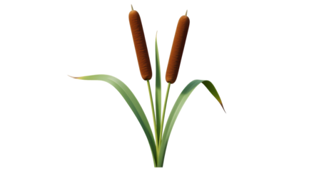 Isolated Cattails Plant