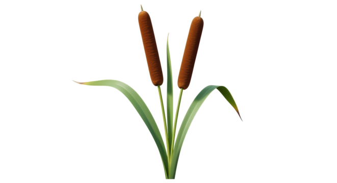 Isolated Cattails Plant