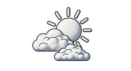 Isolated Sun and Clouds Icon