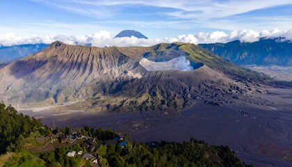 Volcanic landscape view