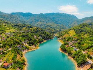  Jablanicko azure Lake and Neretva River near city Konjic  in Bosnia and Herzegovina