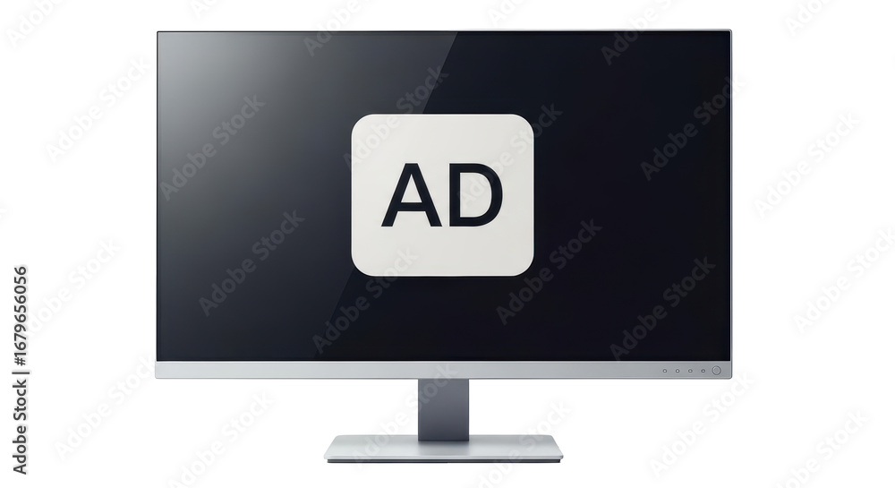 Poster isolated ad on computer screen