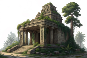 Jungle ancien temple architectur on AI generated by PNG