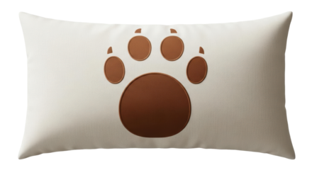 Isolated Pillow with Paw Print