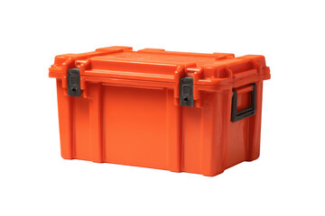 Orange Protective Equipment Case on Transparent Background