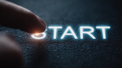Finger activating a glowing word